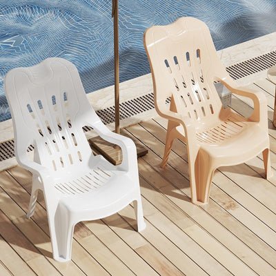 Modern Minimalist Streamlined Polypropylene Backrest Chair For Outdoor Patio