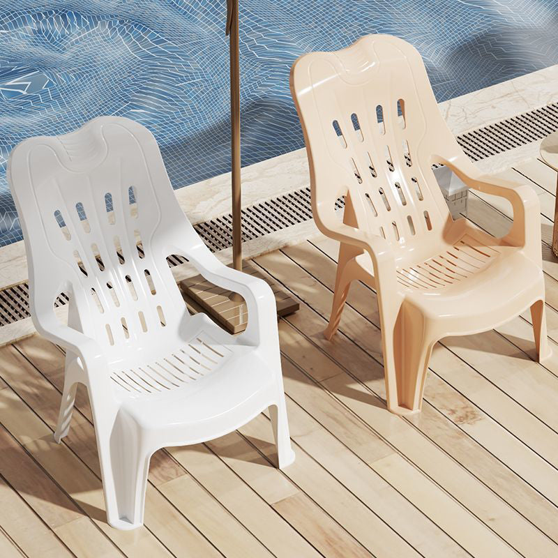 Modern Minimalist Streamlined Polypropylene Backrest Chair For Outdoor Patio