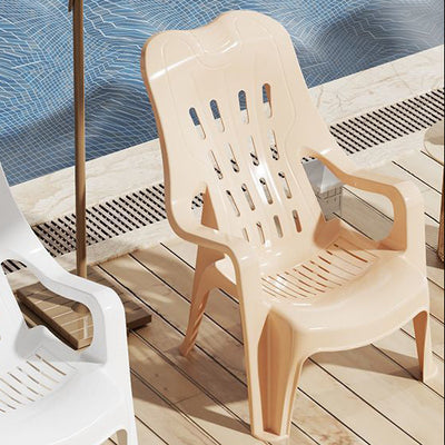 Modern Minimalist Streamlined Polypropylene Backrest Chair For Outdoor Patio