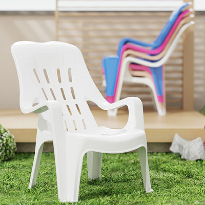 Modern Minimalist Streamlined Polypropylene Backrest Chair For Outdoor Patio