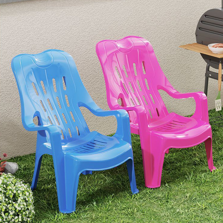 Modern Minimalist Streamlined Polypropylene Backrest Chair For Outdoor Patio