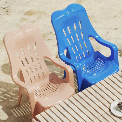 Modern Minimalist Streamlined Polypropylene Backrest Chair For Outdoor Patio