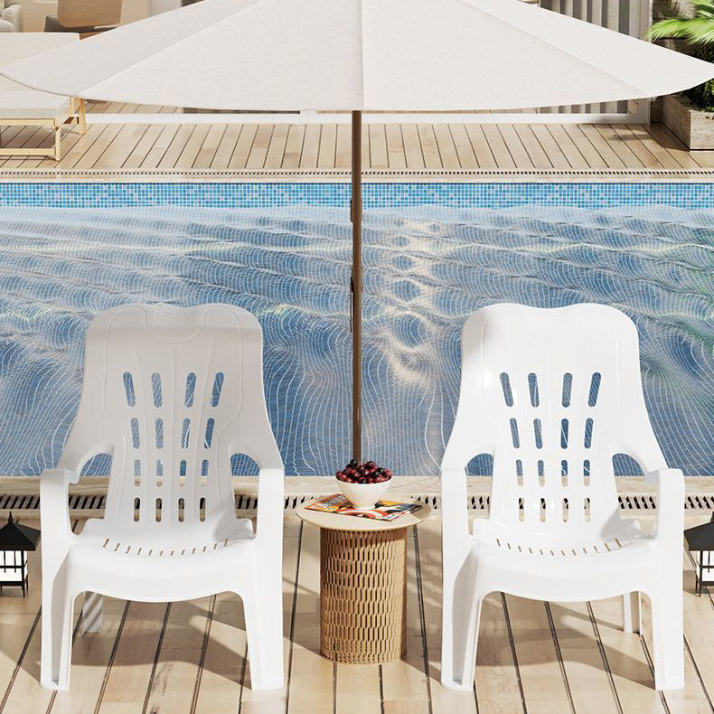 Modern Minimalist Streamlined Polypropylene Backrest Chair For Outdoor Patio