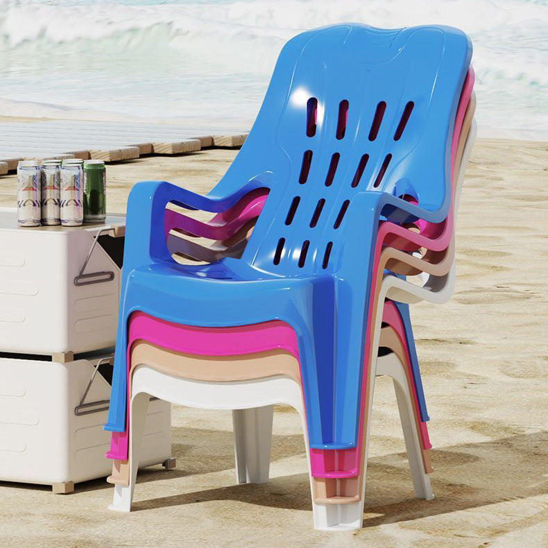 Modern Minimalist Streamlined Polypropylene Backrest Chair For Outdoor Patio