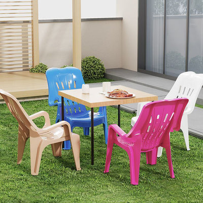 Modern Minimalist Streamlined Polypropylene Backrest Chair For Outdoor Patio
