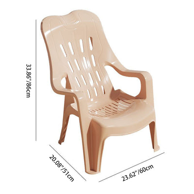 Modern Minimalist Streamlined Polypropylene Backrest Chair For Outdoor Patio