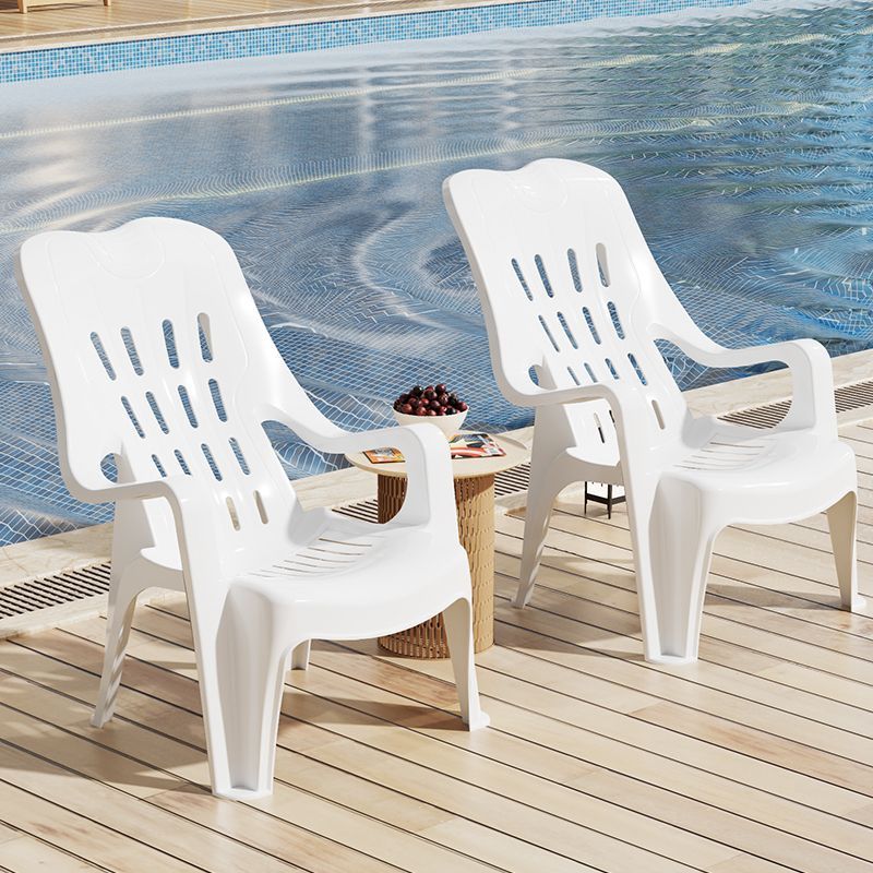 Modern Minimalist Streamlined Polypropylene Backrest Chair For Outdoor Patio
