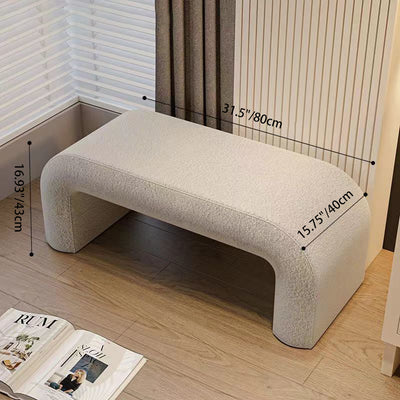 Contemporary Scandinavian Rectangular PU Leather Faux Velvet Wood Panel Shoe Bench For Entryways