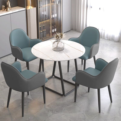 Contemporary Scandinavian Square Iron Carbon Steel PU Leather Dining Chair For Dining Room