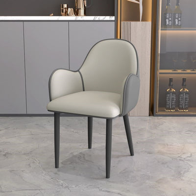 Contemporary Scandinavian Square Iron Carbon Steel PU Leather Dining Chair For Dining Room