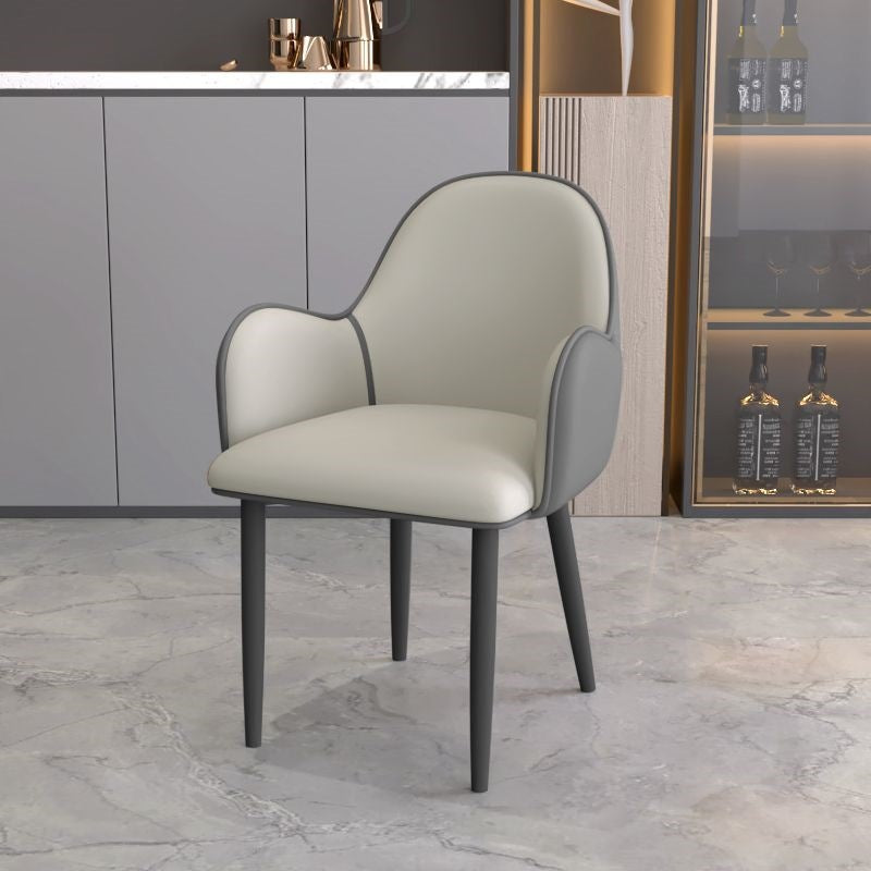 Contemporary Scandinavian Square Iron Carbon Steel PU Leather Dining Chair For Dining Room