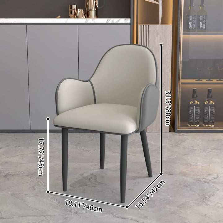 Zeitgenössischer skandinavischer quadratischer Esszimmerstuhl aus Eisenkohlenstoffstahl mit PU-Leder für das Esszimmer 