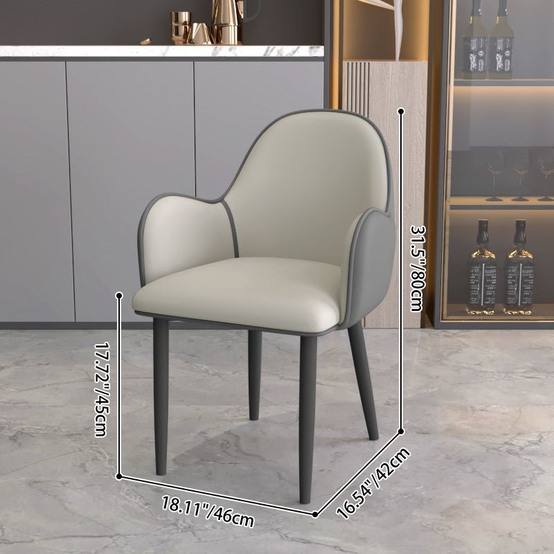 Contemporary Scandinavian Square Iron Carbon Steel PU Leather Dining Chair For Dining Room
