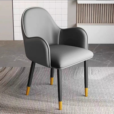 Contemporary Scandinavian Square Iron Carbon Steel PU Leather Dining Chair For Dining Room