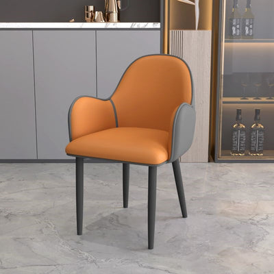 Contemporary Scandinavian Square Iron Carbon Steel PU Leather Dining Chair For Dining Room