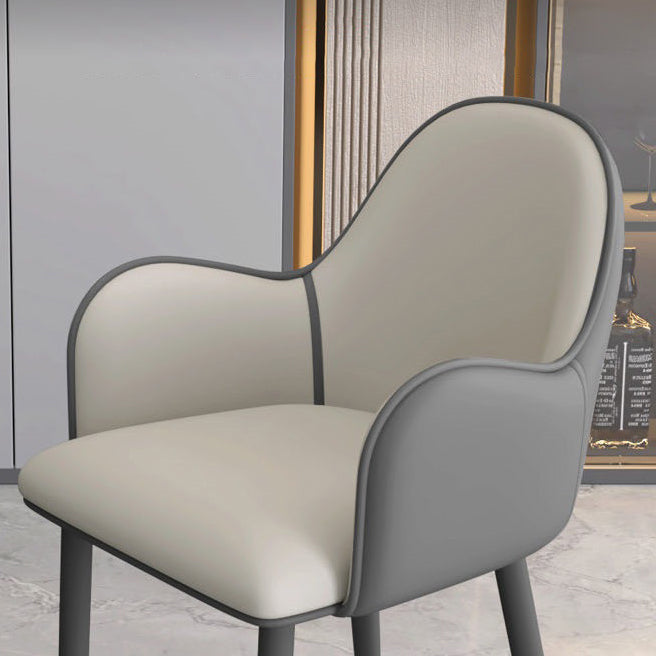 Contemporary Scandinavian Square Iron Carbon Steel PU Leather Dining Chair For Dining Room