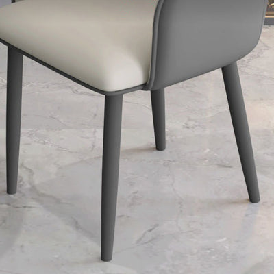 Contemporary Scandinavian Square Iron Carbon Steel PU Leather Dining Chair For Dining Room