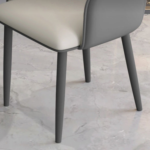 Contemporary Scandinavian Square Iron Carbon Steel PU Leather Dining Chair For Dining Room