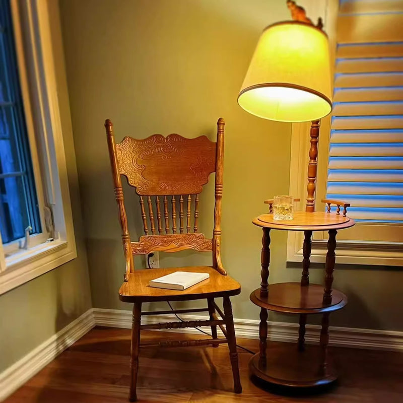 Traditional Farmhouse Rectangular Rubberwood Solid Wood Backrest Dining Chair For Dining Room