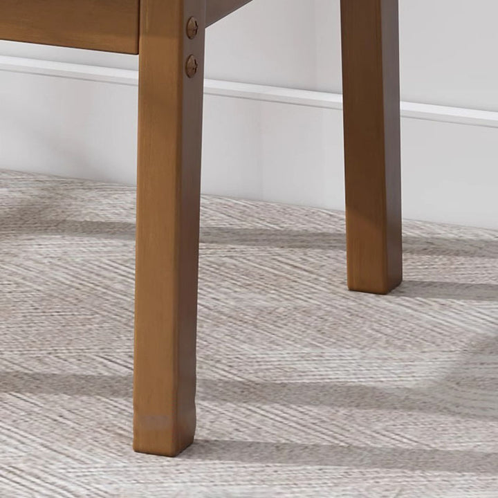 Moderner minimalistischer Esszimmerstuhl mit quadratischer Rückenlehne aus Baumwoll-Leinen und Kautschukholz für das Esszimmer 