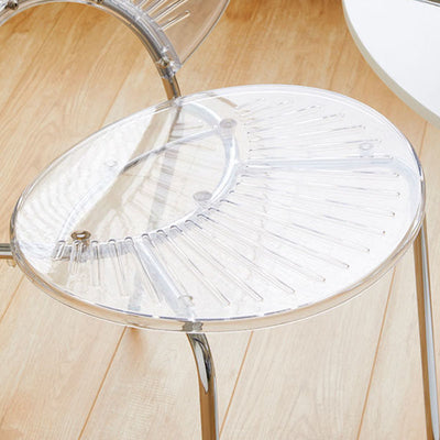 Contemporary Creative Round Acrylic Electroplated Metal Shell-Shaped Backrest Dining Chair For Dining Room