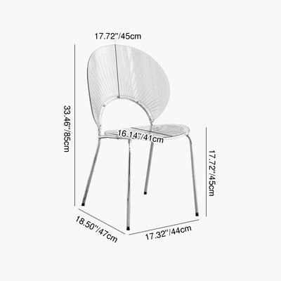 Contemporary Creative Round Acrylic Electroplated Metal Shell-Shaped Backrest Dining Chair For Dining Room