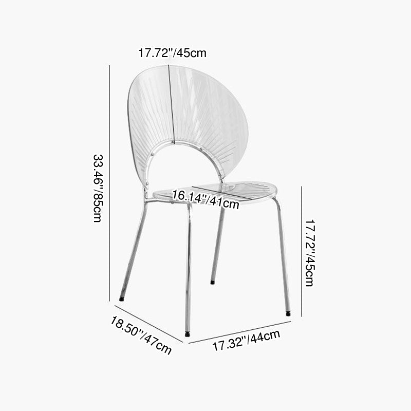 Contemporary Creative Round Acrylic Electroplated Metal Shell-Shaped Backrest Dining Chair For Dining Room