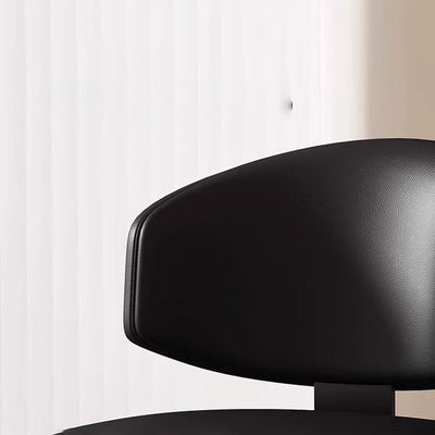 Contemporary Scandinavian Square Microfiber Leather Plywood Carbon Steel Backrest Dining Chair For Dining Room