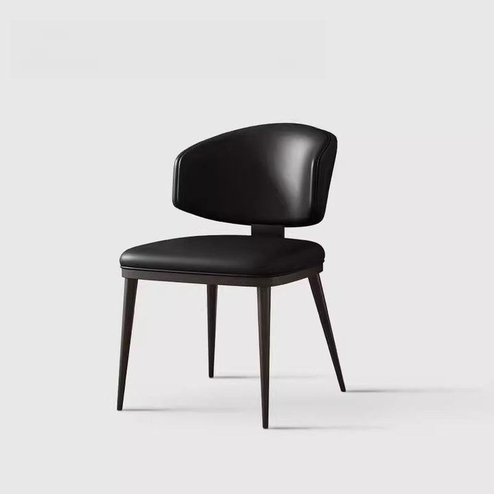 Contemporary Scandinavian Square High-Quality Faux Leather Plywood Carbon Steel Backrest Dining Chair For Dining Room