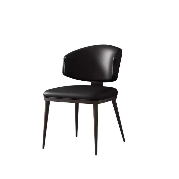 Contemporary Scandinavian Square High-Quality Faux Leather Plywood Carbon Steel Backrest Dining Chair For Dining Room