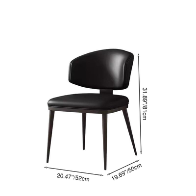Contemporary Scandinavian Square Microfiber Leather Plywood Carbon Steel Backrest Dining Chair For Dining Room