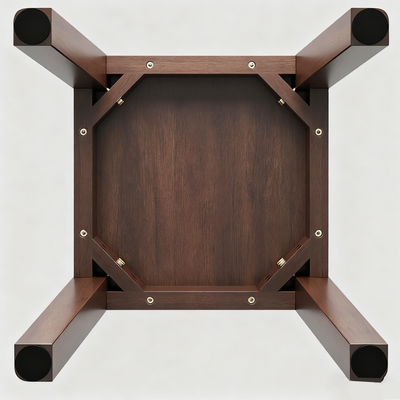 Traditional Chinese Square Rubberwood Solid Wood Stackable Stool For Dining Room