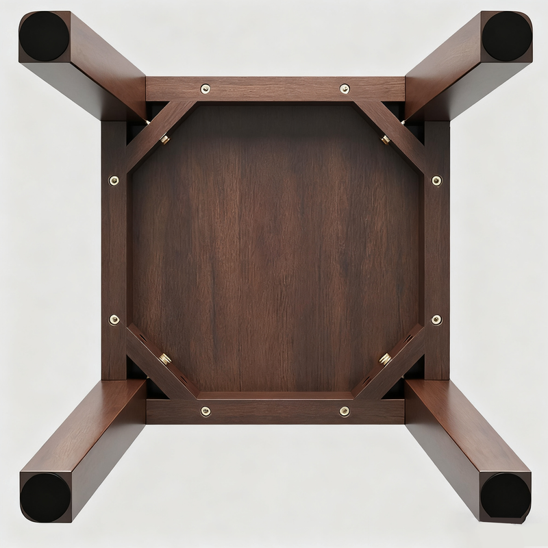 Traditional Chinese Square Rubberwood Solid Wood Stackable Stool For Dining Room