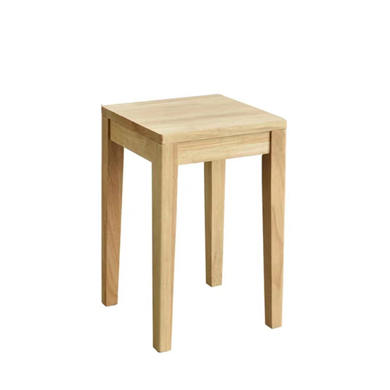 Traditional Chinese Square Rubberwood Stackable Stool For Dining Room