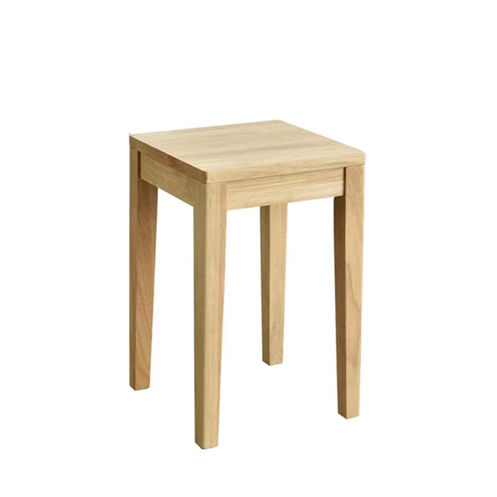 Traditional Chinese Square Rubberwood Stackable Stool For Dining Room