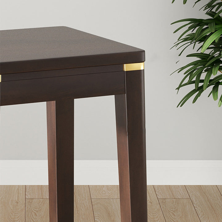 Traditional Chinese Square Rubberwood Stackable Stool For Dining Room