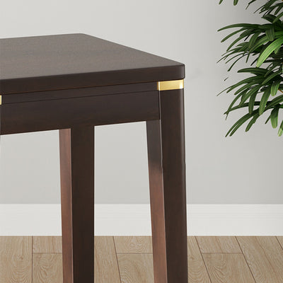 Traditional Chinese Square Rubberwood Solid Wood Stackable Stool For Dining Room