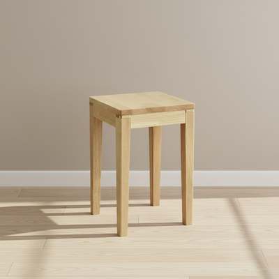 Traditional Chinese Square Rubberwood Solid Wood Stackable Stool For Dining Room