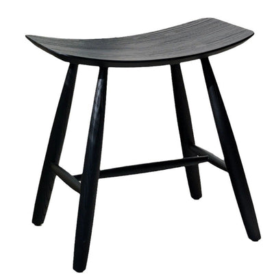 Contemporary Scandinavian Rectangular Ash Wood Solid Wood Low Stool For Living Room
