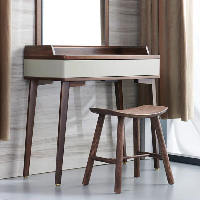 Contemporary Scandinavian Rectangular Ash Wood Solid Wood Low Stool For Living Room