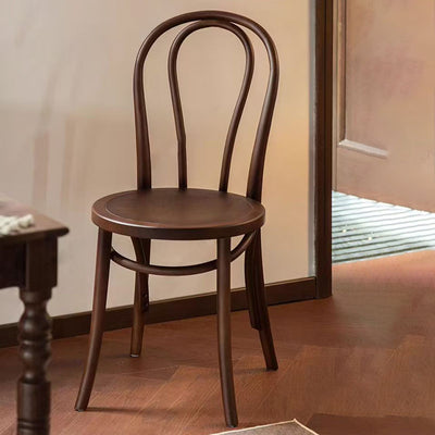 Contemporary Scandinavian Round Rubberwood Solid Wood Multi-layer Solid Wood Panel Indonesian Rattan Backrest Dining Chair For Dining Room