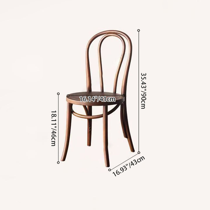 Moderner skandinavischer Esszimmerstuhl mit runder Rückenlehne aus Kautschukholz, Sperrholz und indonesischem Rattan für das Esszimmer 