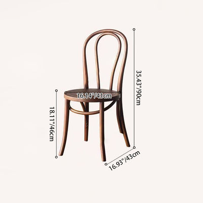 Contemporary Scandinavian Round Rubberwood Solid Wood Multi-layer Solid Wood Panel Indonesian Rattan Backrest Dining Chair For Dining Room