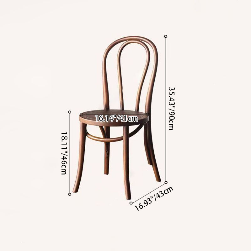 Contemporary Scandinavian Round Rubberwood Solid Wood Multi-layer Solid Wood Panel Indonesian Rattan Backrest Dining Chair For Dining Room