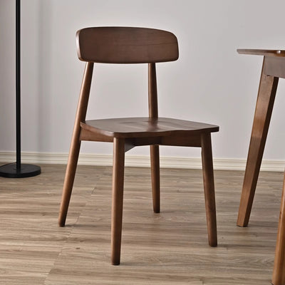 Contemporary Scandinavian Square Rubberwood Solid Wood Backrest Dining Chair For Dining Room
