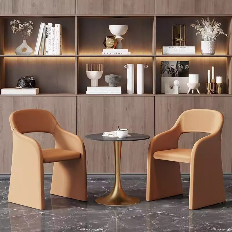 Contemporary Scandinavian Square High-Quality Faux Leather Pine Multi-layer Solid Wood Panel Backrest Lounge Chair For Living Room