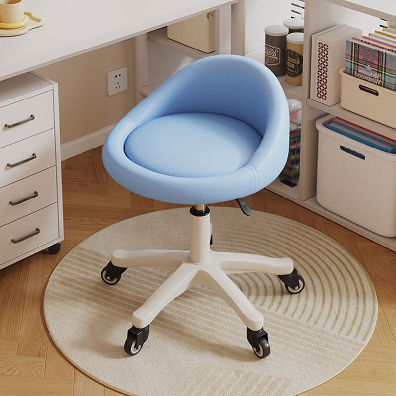 Contemporary Scandinavian Round Microfiber Leather PP Movable Height-Adjustable Vanity Stool For Bedroom