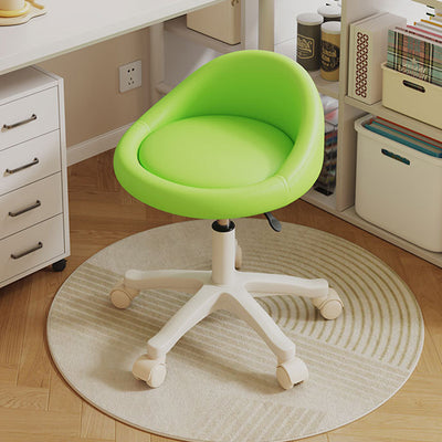 Contemporary Scandinavian Round Microfiber Leather PP Movable Height-Adjustable Vanity Stool For Bedroom