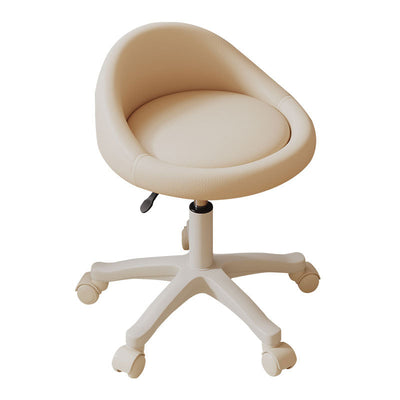 Contemporary Scandinavian Round Microfiber Leather PP Movable Height-Adjustable Vanity Stool For Bedroom
