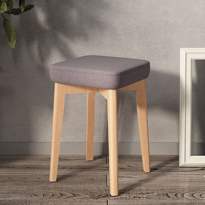 Modern Minimalist Square Beech Wood Solid Wood Tech Fabric Stackable Stool For Living Room